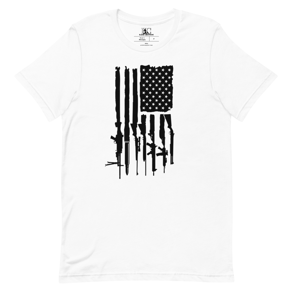 GUN FLAG  SHORT SLEEVE UNISEX T SHIRT