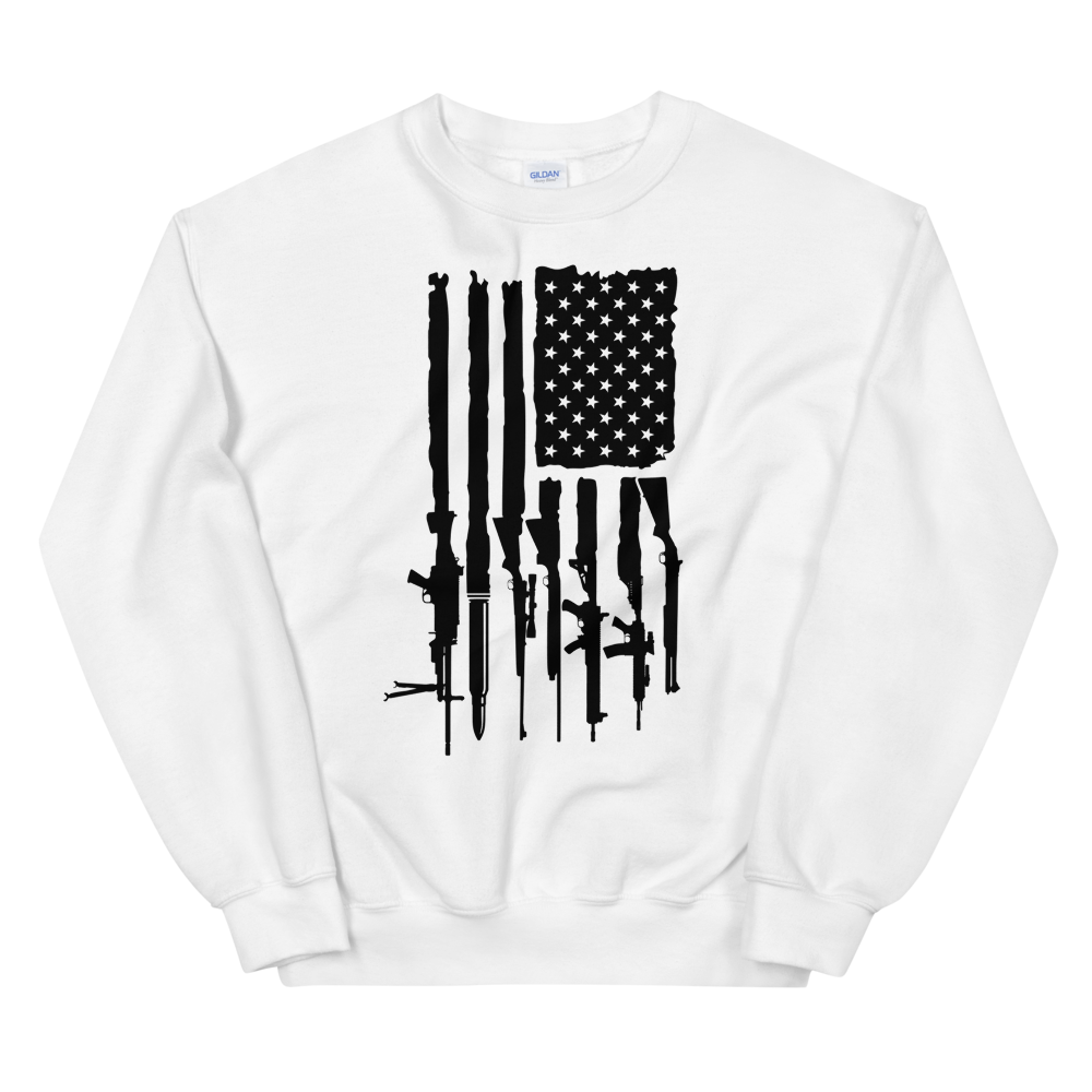 GUN FLAG UNISEX SWEAT SHIRT, Size: S