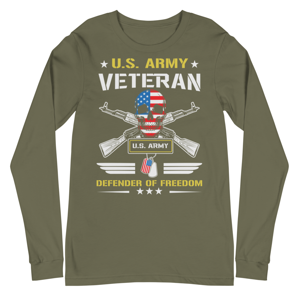 ARMY VETERAN UNISEX LONG SLEEVE T SHIRT