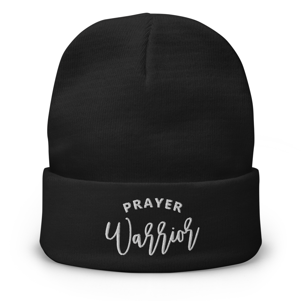 PRAYER WARRIOR EMBROIDERED BEANIE