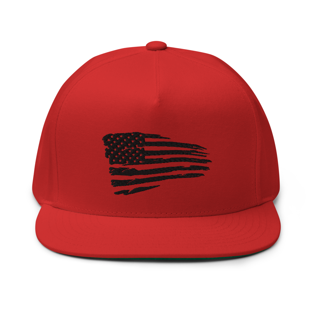 DISTRESSED FLAG CAP, Color: Red
