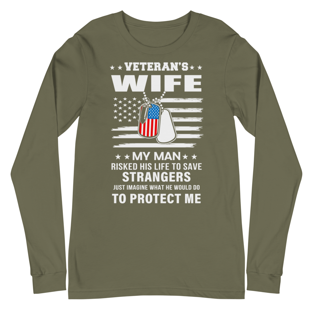 VETERAN&#39;S WIFE UNISEX LONG SLEEVE TEE 