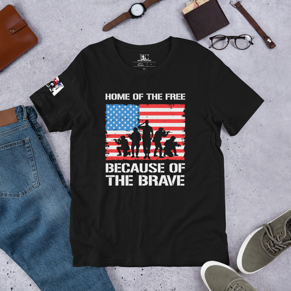 THE BRAVE SHORT-SLEEVE UNISEX T-SHIRT , Color: Black, Size: S