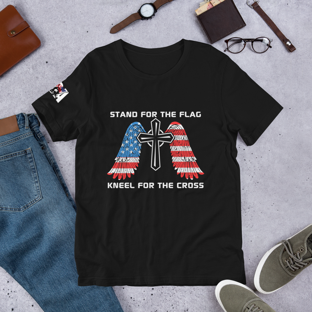 STAND FOR THE FLAG SHORT-SLEEVE UNISEX T-SHIRT , Color: Black, Size: S