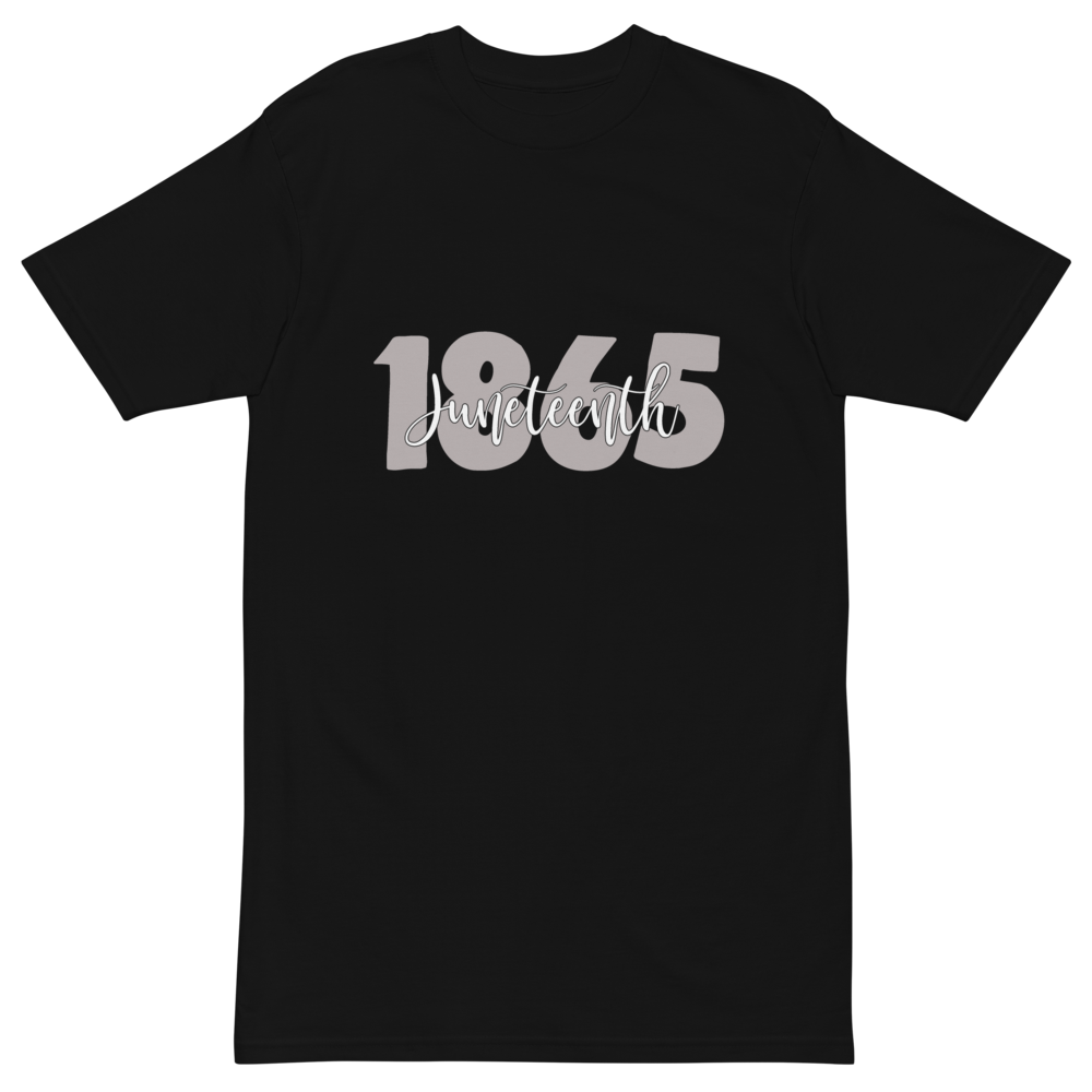 1865 GREY PREMIUM HEAVYWEIGHT MENS TEE , Color: Black, Size: S