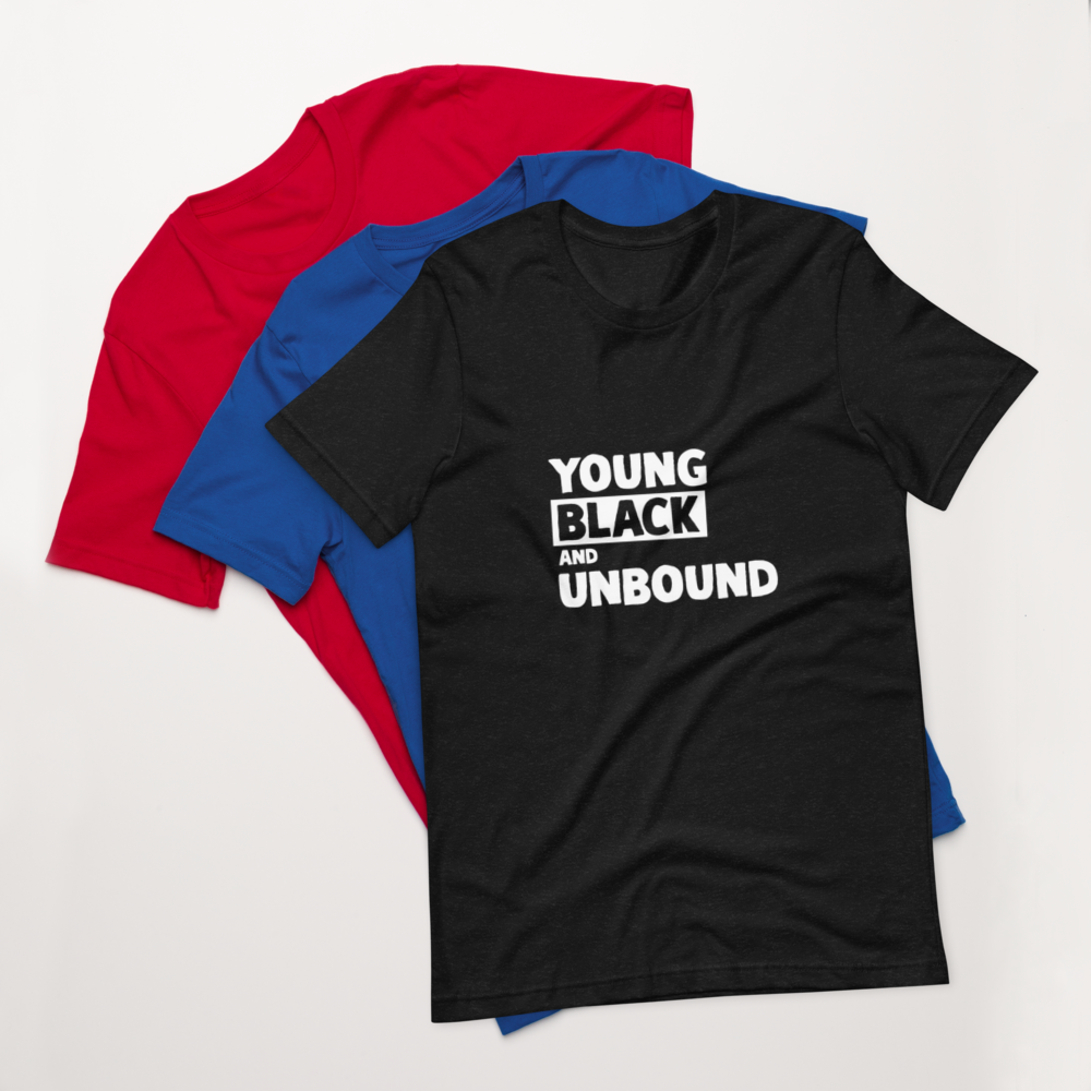 YOUNG BLACK AND UNBOUND SHORT-SLEEVE UNISEX T-SHIRT, Color: Black Heather, Size: S