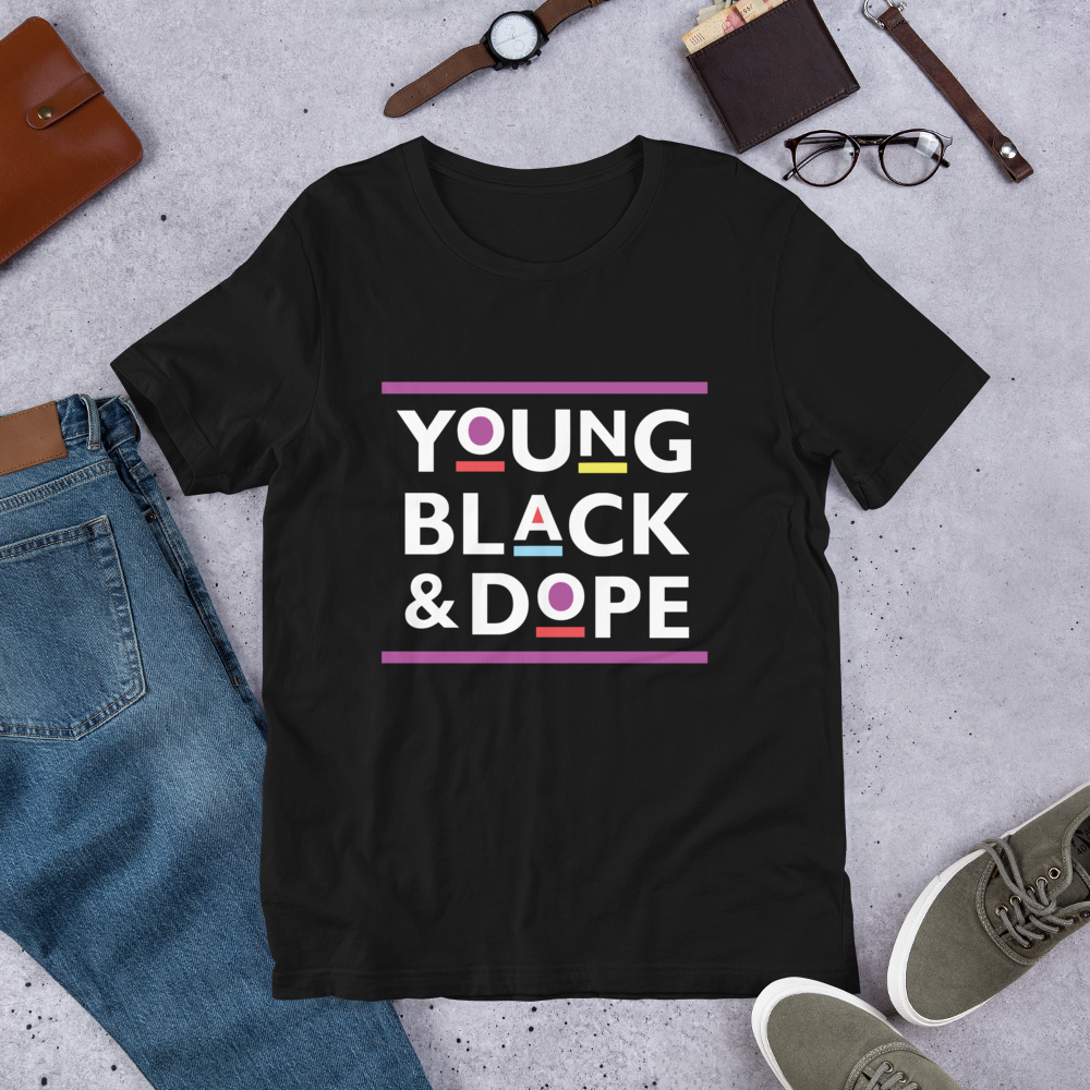 YOUNG BLACK &amp; DOPE SHORT-SLEEVE UNISEX T-SHIRT , Color: Black, Size: S