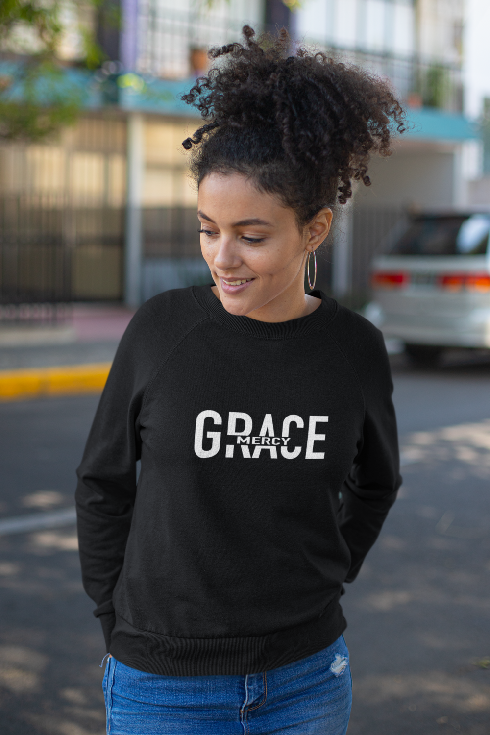 GRACE AND MERCY SWEATSHIRT (WHT FONT) UNISEX