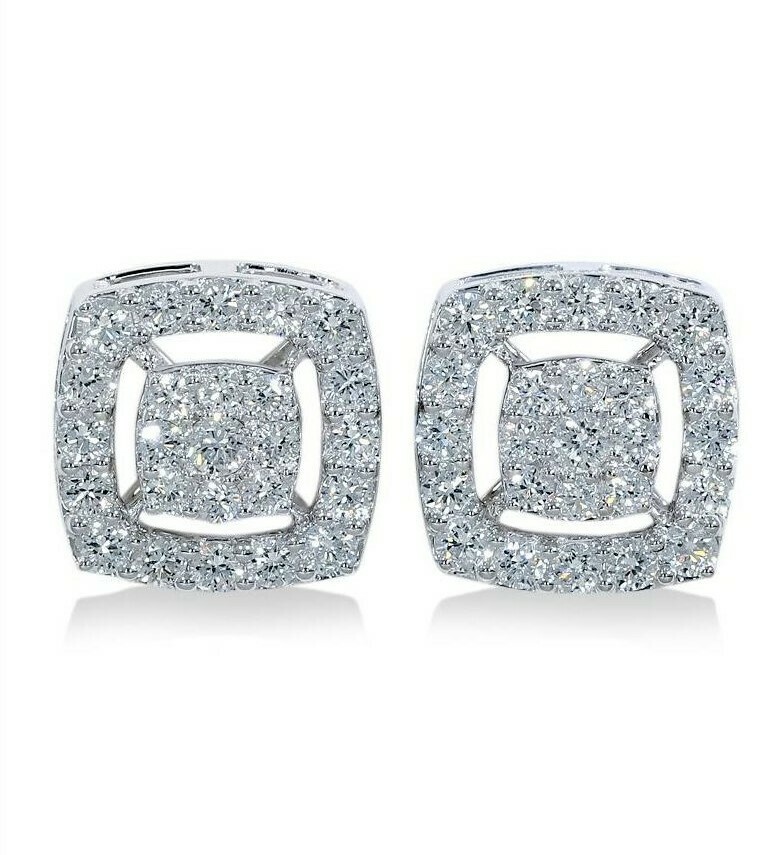 14K white gold 1ctw diamond earring