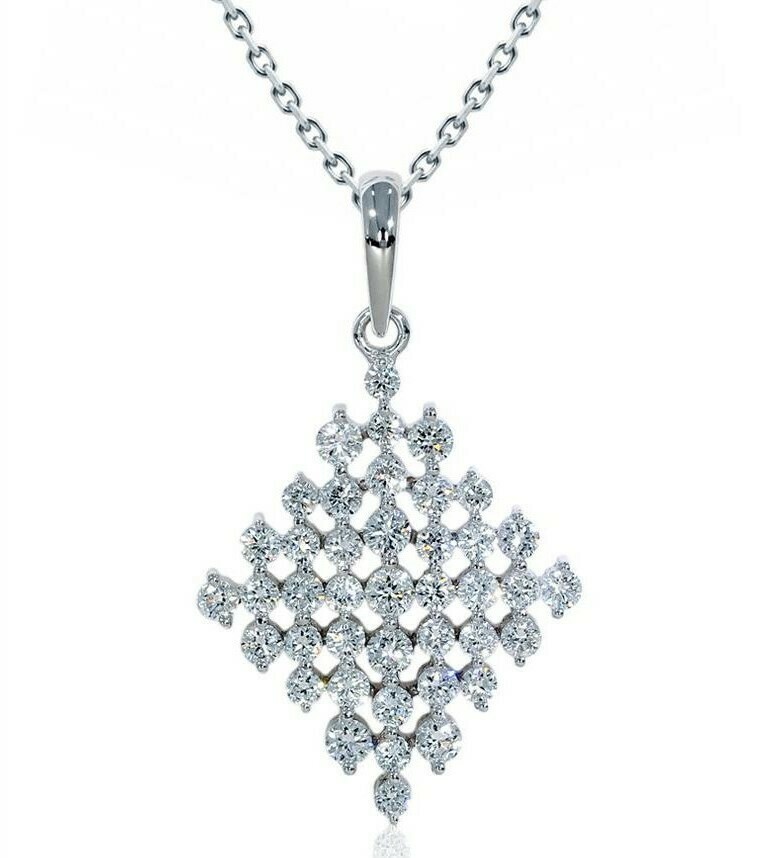 14k white gold 2/3 ctw diamond pendant