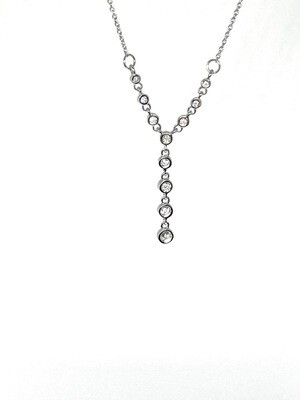 14k White Gold 1/3 Ctw Diamond Necklace