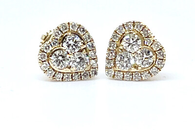 14KY Diamond Heart Shaped Earrings