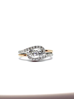 14K Two Tone 1 Ctw Diamond Ring