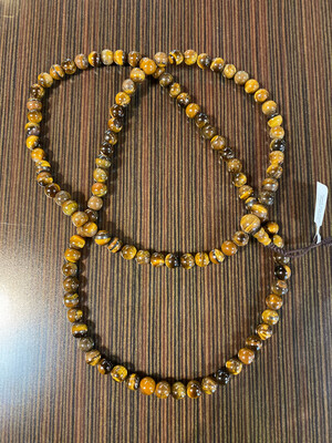 Tigers Eye Mala Prayer Bead Necklace