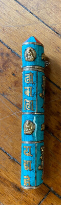 Antique Turquoise And Copper Incense Holder
