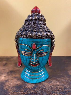 Turquoise And Metal Budha Head