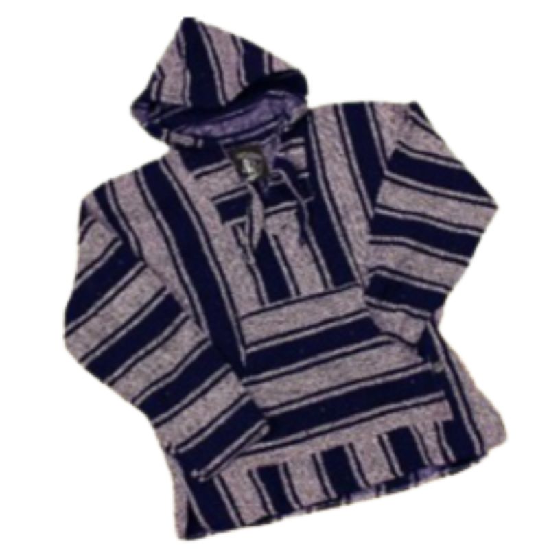 BAJA BILLY&#39;S HOODIE PONCHO BLUE
