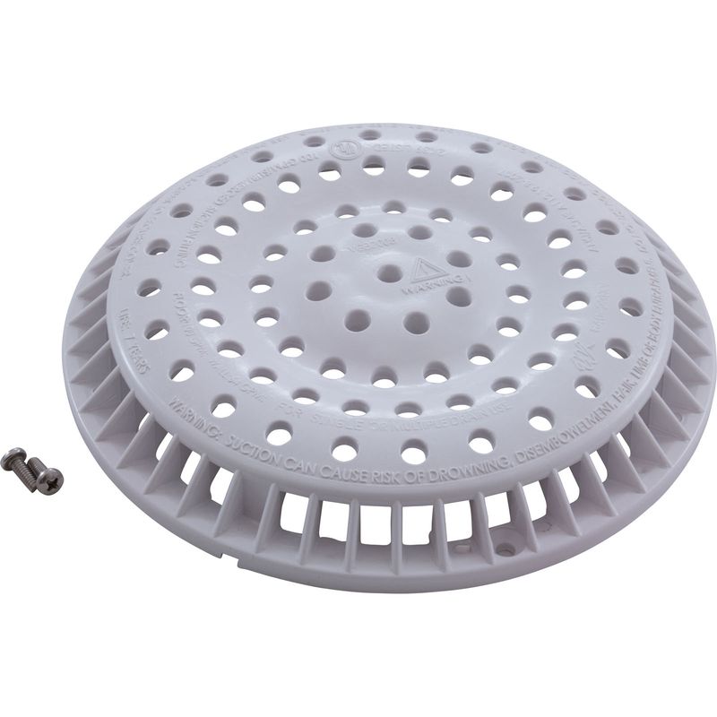 MAIN DRAIN COVER ANTI VORTEX 8&quot; ROUND WHITE WATERWAY