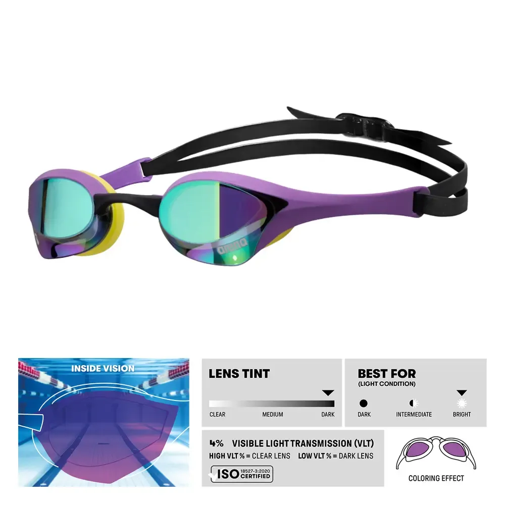 1610009 ARENA COBRA ULTRA SWIPE MIRRORED GOGGLE 002507 EMERALD/PLUM/LIME 170