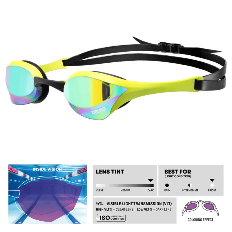 1610006 ARENA COBRA ULTRA SWIPE MIRRORED GOGGLE 002507 EMERALD/LIME 110