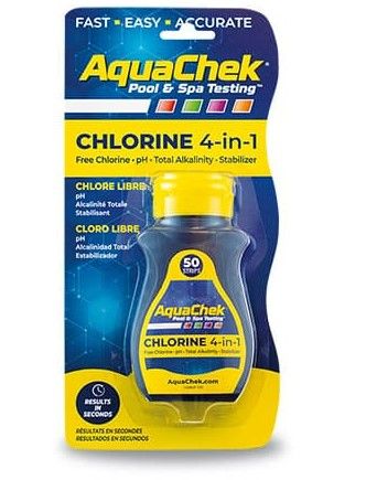 AQUACHEK CHLORINE 4-IN-1 POOL &amp; SPA TEST STRIPS