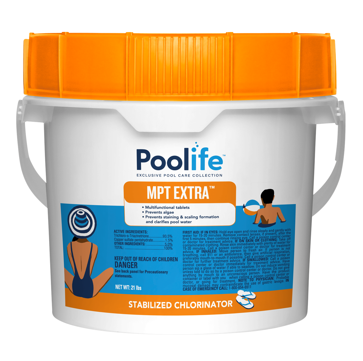 POOLIFE MPT EXTRA 3" CHLORINE TABS 21LB 42122