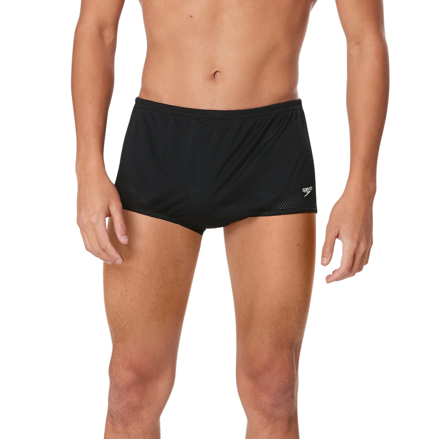 SAL1860103 SPEEDO POLY MESH TRAINER W/EMB ML 28-40 BLACK 001 (INC SHIPPING)