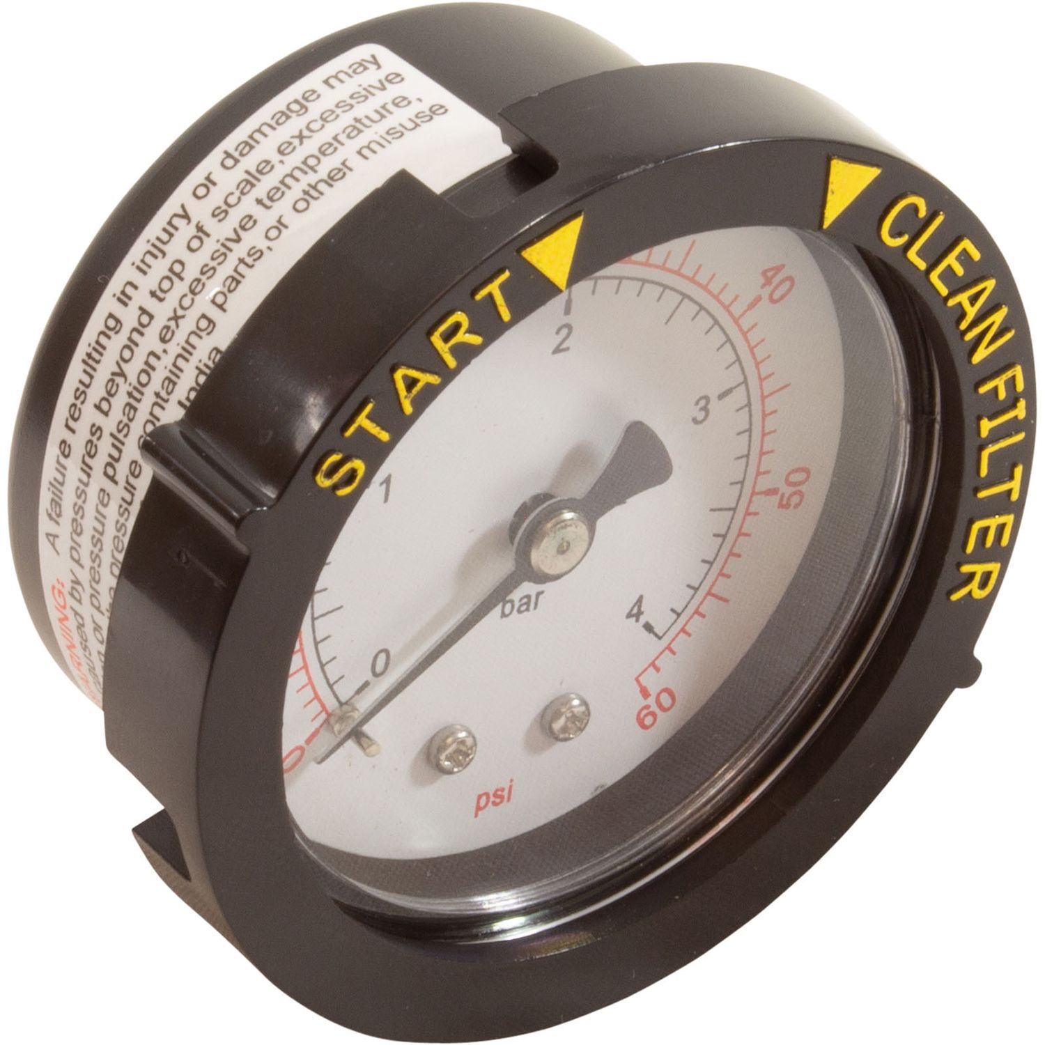 PRESSURE GAUGE BM 0-60 1/4" W/STARTCLEAN DIAL