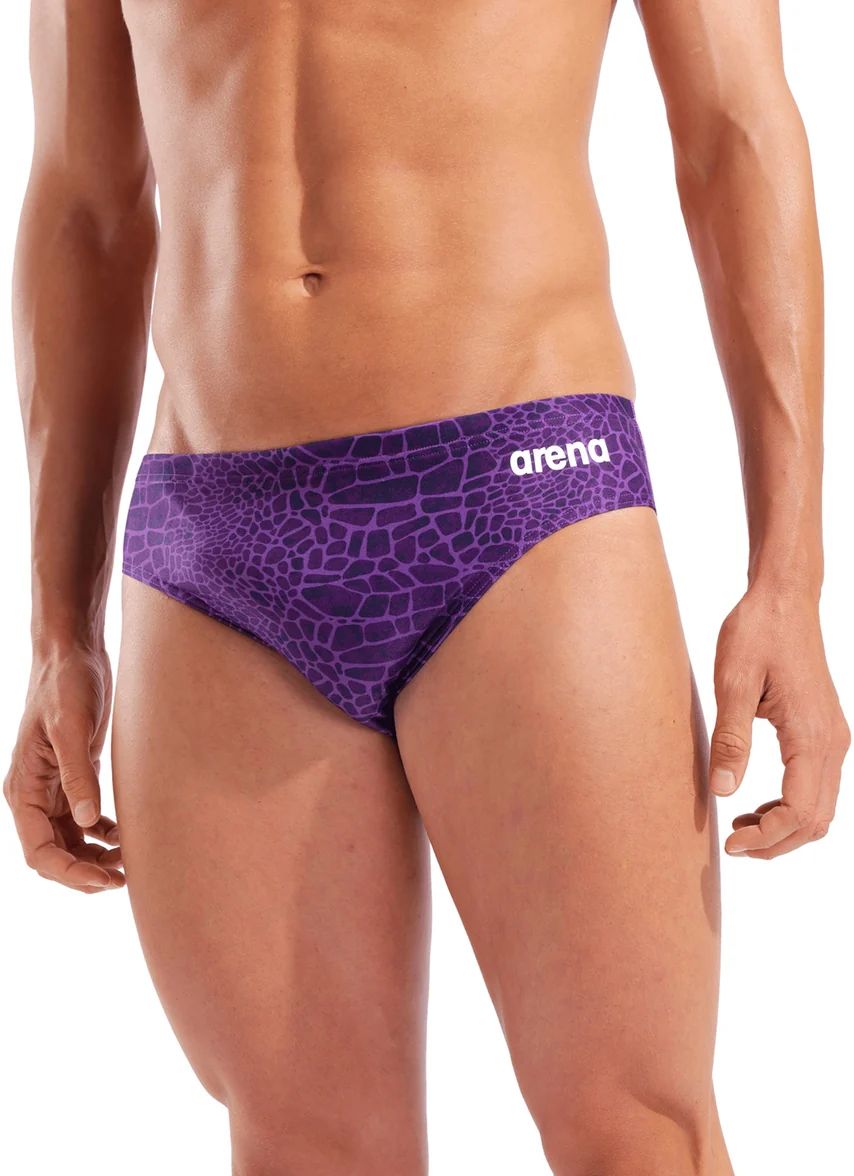 SAB1860069 ARENA BRIEF SNAKESKIN 010162 ML 20-42 BLK/PURPLE 900 (MSRP $50)