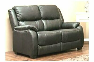 Pacific 2 Seater Leather Couch Black