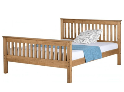 5FT Cannes High Waxed Pine Bed Frame