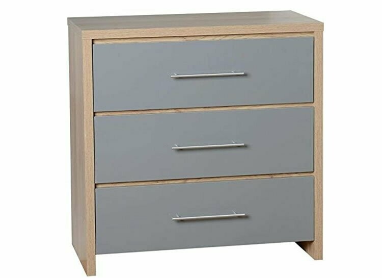Ville 3 Drawer Chest Grey