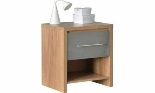 Ville 1 Drawer Bedside Cabinet Locker Grey
