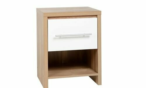Ville 1 Drawer Bedside Cabinet White.