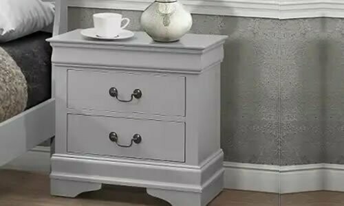 Nates Grey Two Drawer Bedside