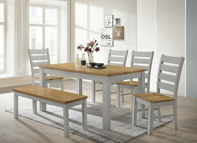 Chester Table Bench and 4 Chairs