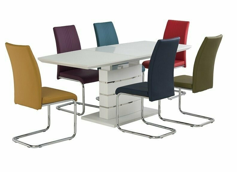 Athens White Table And 6 Mono Chairs