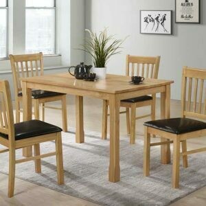 Ascot Table And 4 Chairs Oak