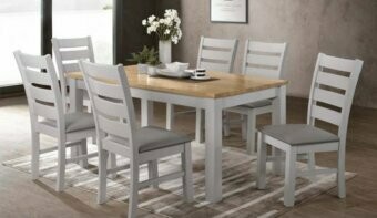 Hampton 5ft Table And 6 Chairs Grey