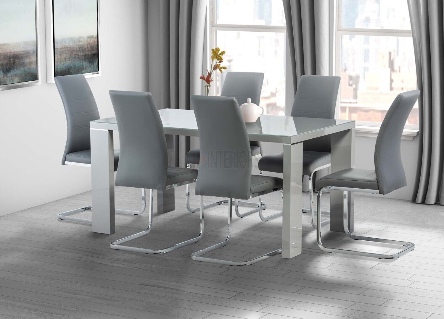 Capri Grey 1.5 Table & 6 Chairs