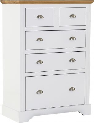 Tole 3 + 2 White/Oak Chest