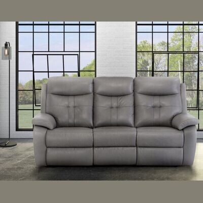 Sophie Leather 3 Seater Electric Grey