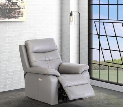 Sophie Leather Electric Armchair Light Grey
