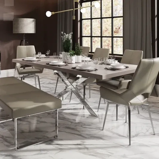 Loire Dining Table 1.8, 4 chairs & bench