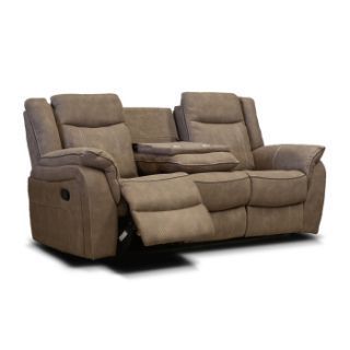 Brook 3 Seater Recliner With Push Down Seat.