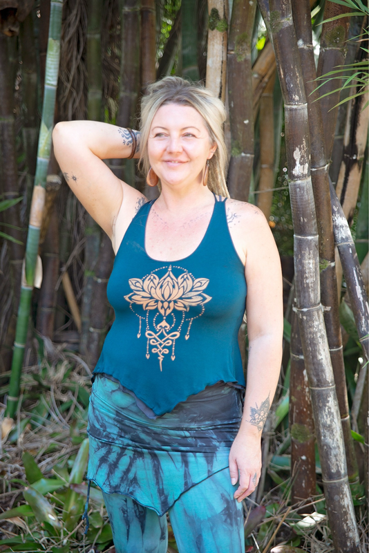 Teal/charcoal Chrysalis Reversible Top