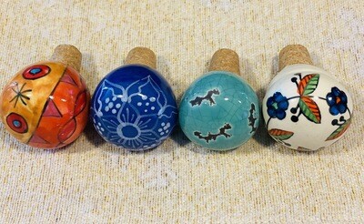 Hand Painted Ceramic Bottle Stoppers