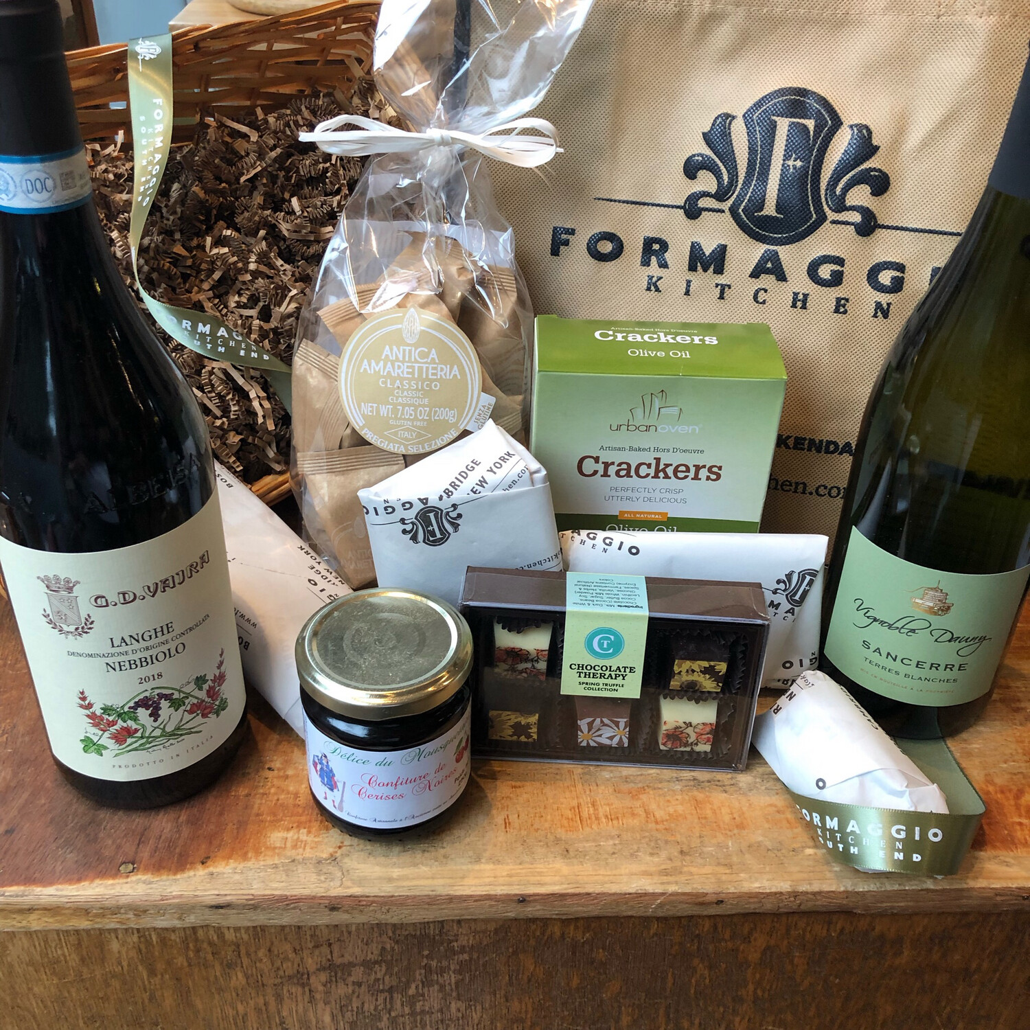 Wine and Cheese Gift Basket or Gift Tote - Medium