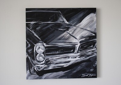 "The GOAT" B&W 1965 Pontiac GTO | 24x24" Original