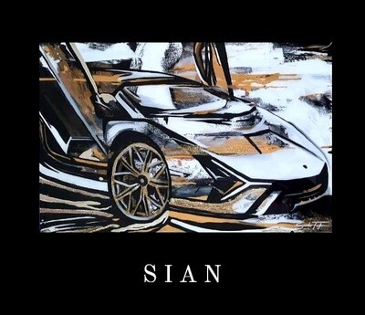 Lamborghini Sian | 24x36" Original Lamborghini Sian | 24x36" Original